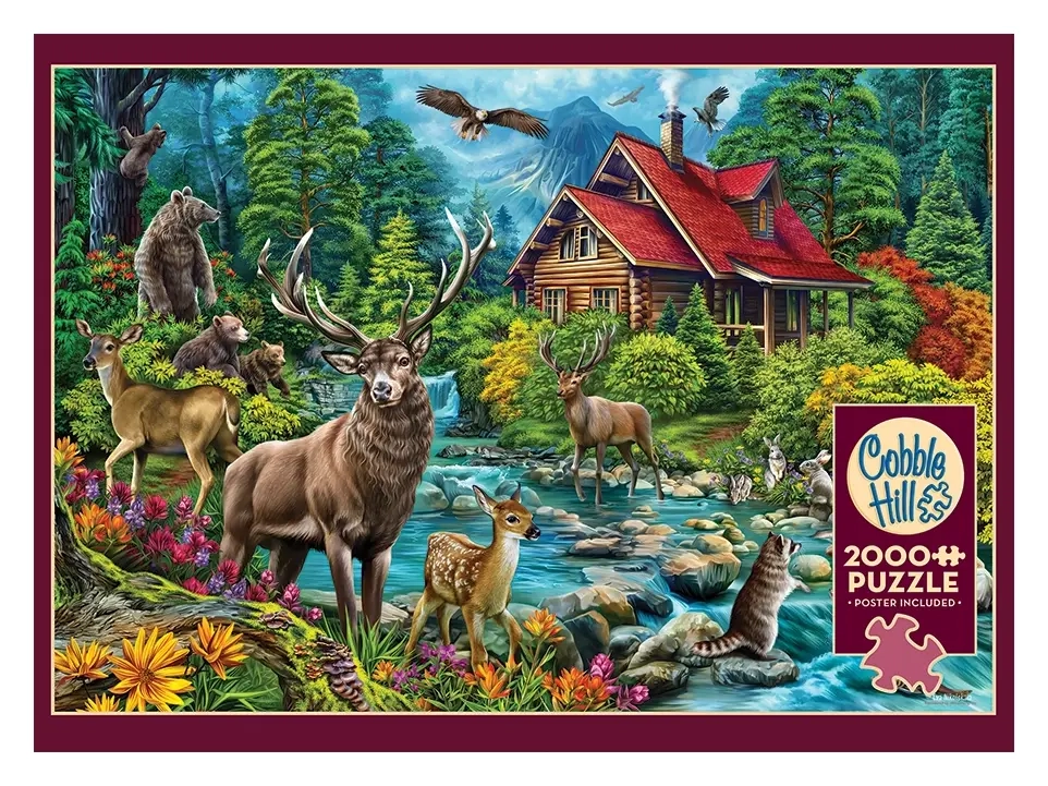 Wildtiere vor der Waldhütte