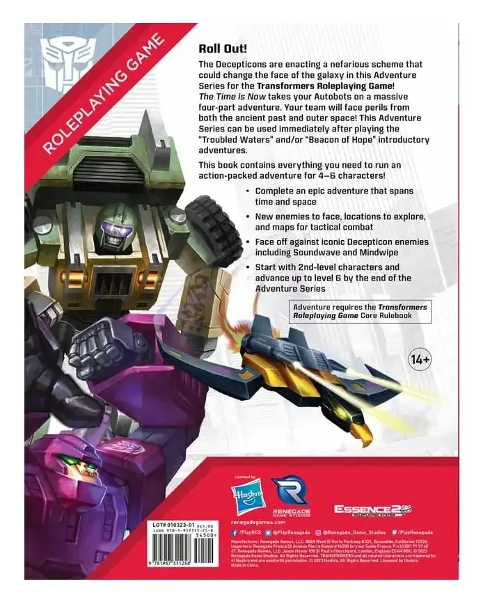 Transformers Roleplaying Game The Time is Now Adventure Book - EN