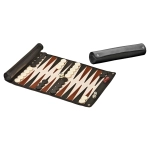 Reisebackgammon zum Rollen - Kunstleder