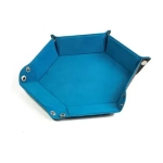 Leatherette & Velvet Dice Tray Blue Hex