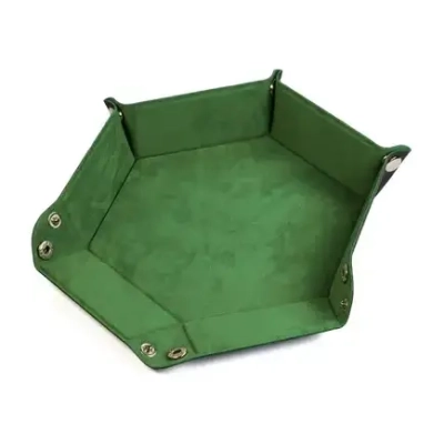 Leatherette & Velvet Dice Tray Grass Green Hex