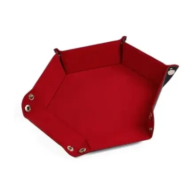 Leatherette & Velvet Dice Tray Red Hex