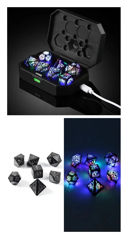 LED Dice Set (7) Retro