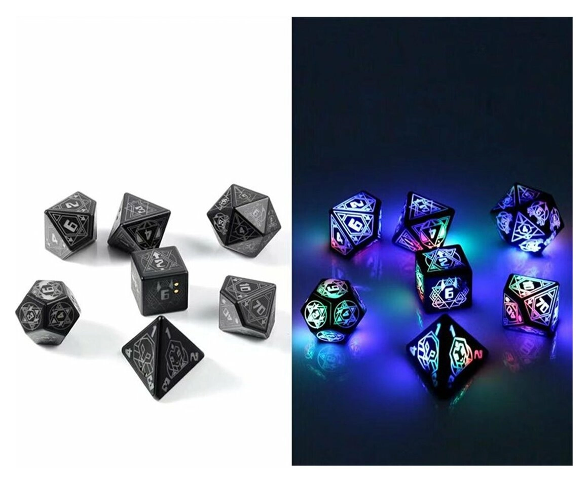 LED Dice Set (7) Retro