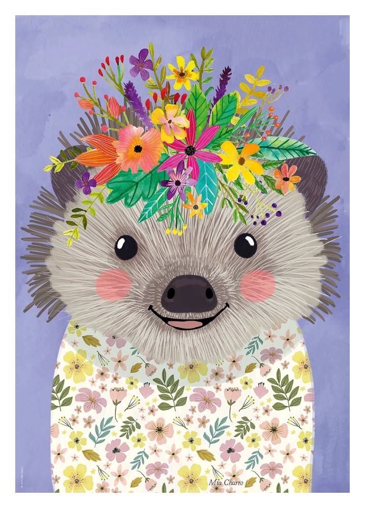 Funny Hedgehog - Floral Friends