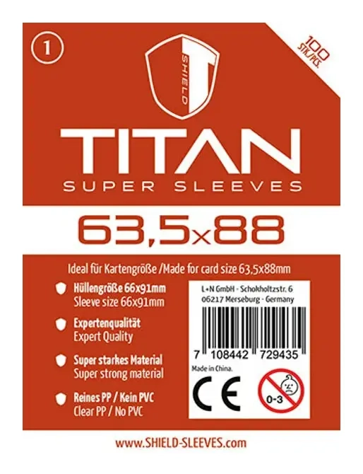Shield Titan - 100 Sleeves (63.5 x 88mm)