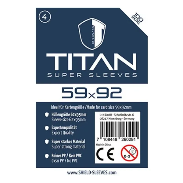 Shield Titan - 100 Sleeves (59 x 92mm)
