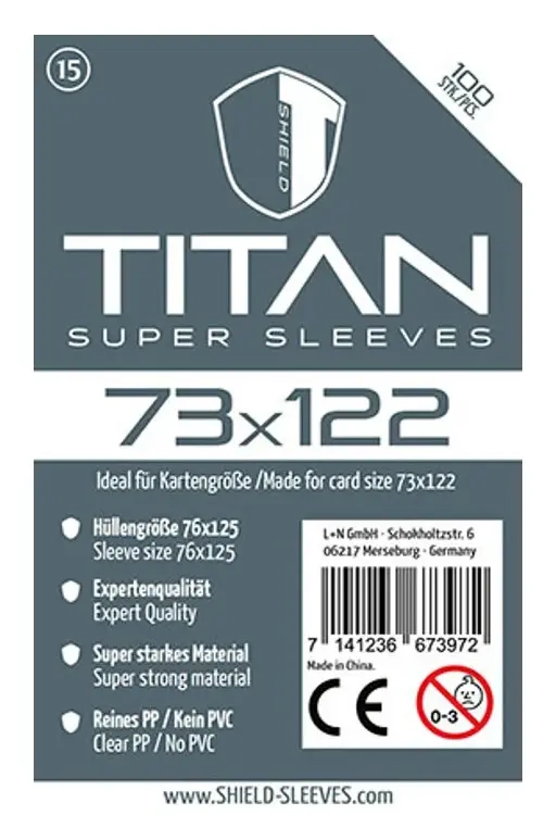 Shield Titan - 100 Sleeves (73 x 122 mm)