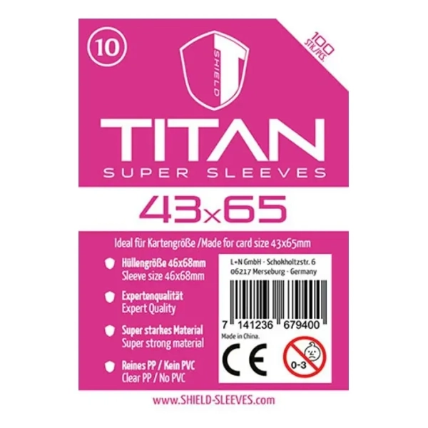 Shield Titan - 100 Sleeves (43 x 65mm)