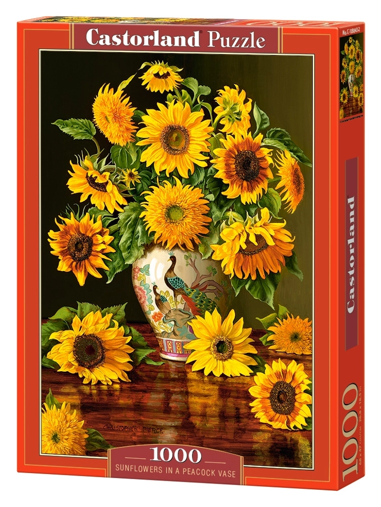 Sunflowers in a Peacock Vase