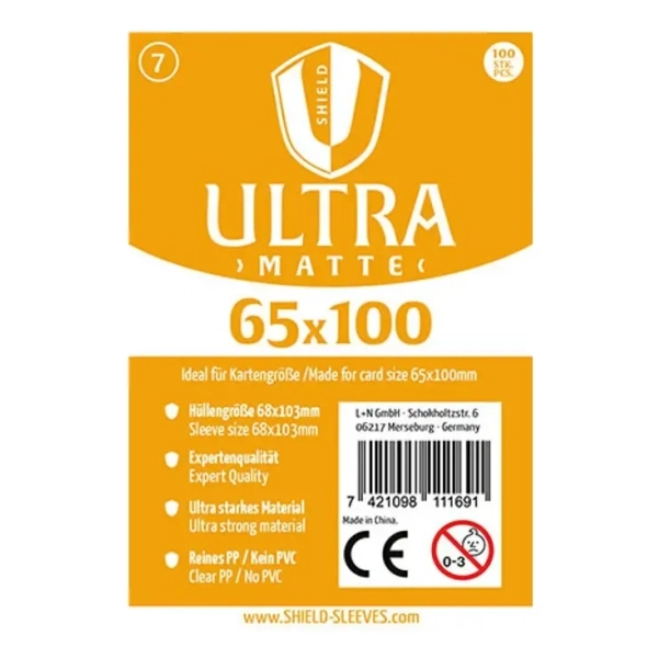 Shield Ultra Matte - 100 Sleeves (65 x 100 mm)