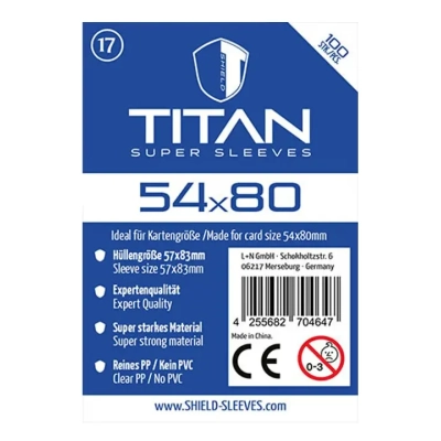 Shield Titan - 100 Sleeves (54 x 80 mm)